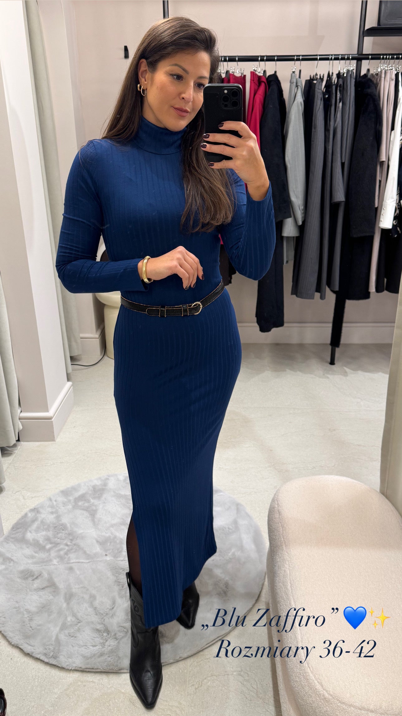 Sukienka z golfem Blu Zaffiro