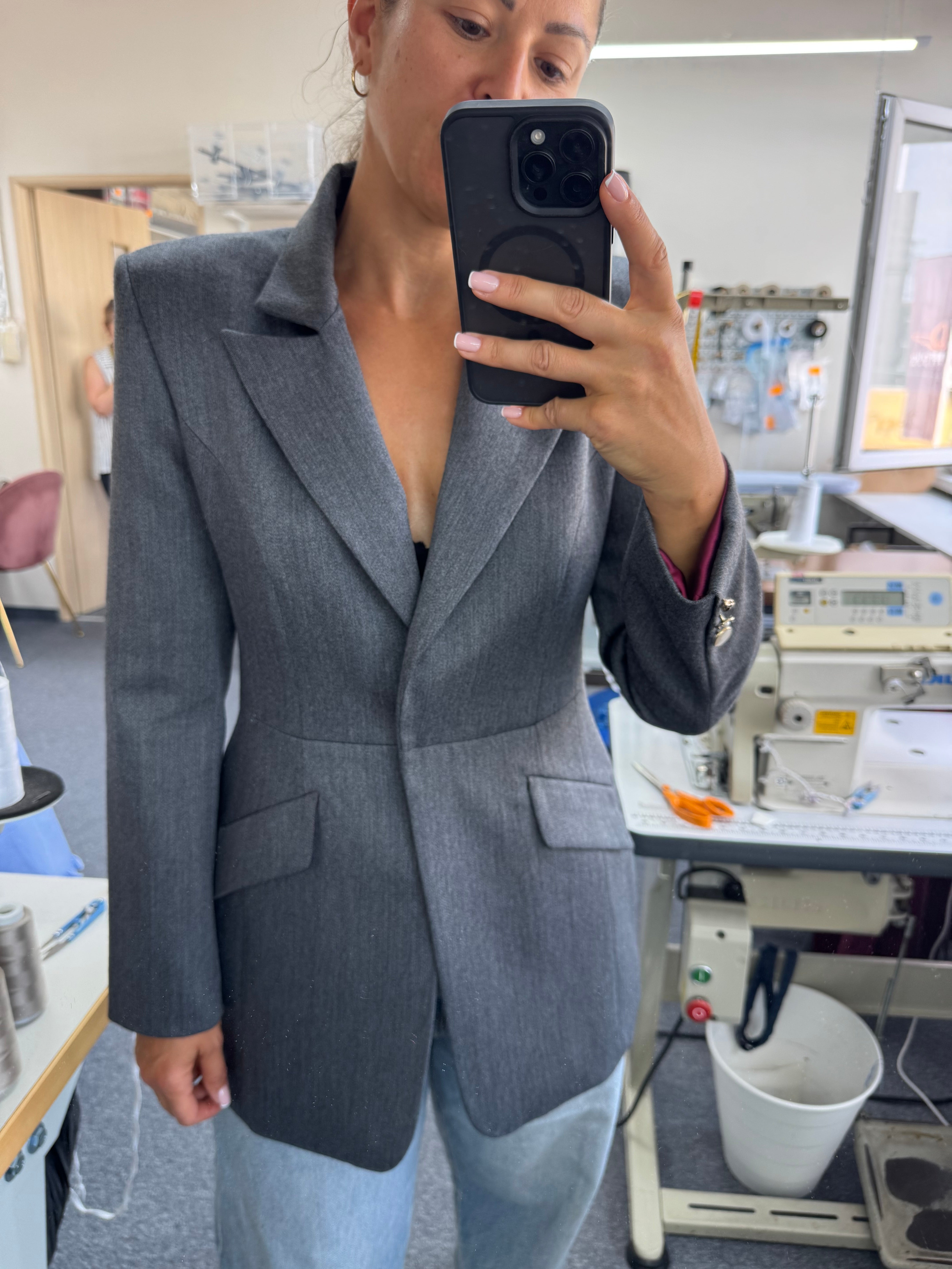 Wełniana marynarka Melania Grigio