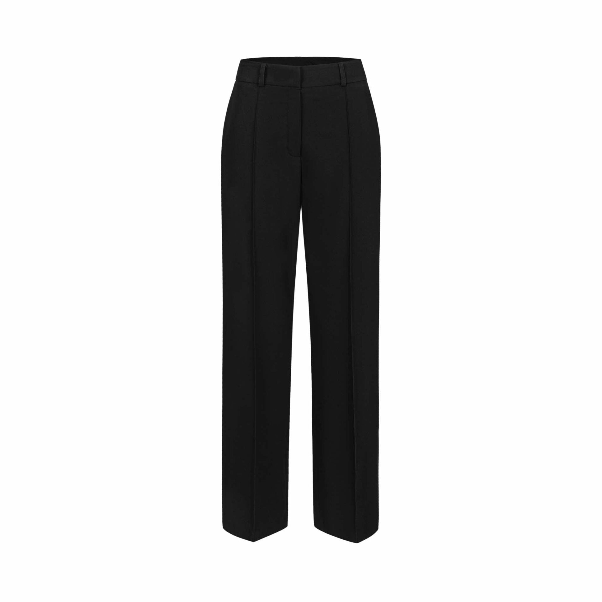 Eleganckie czarne spodnie damskie z kantem od Aleksandry Markowskiej – idealne do biura, na wieczorne wyjścia i stylizacje w stylu smart casual.