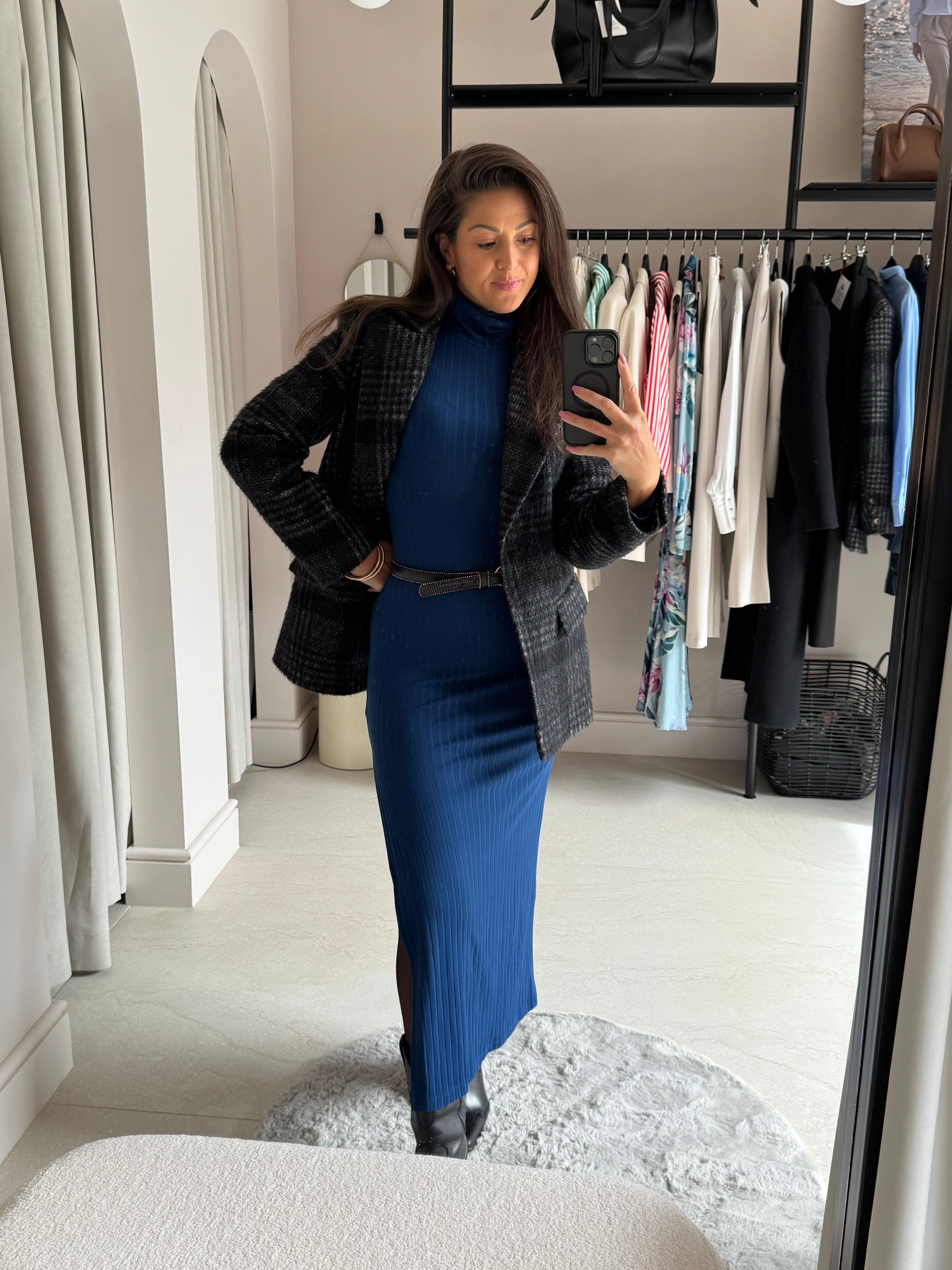 Sukienka z golfem Blu Zaffiro