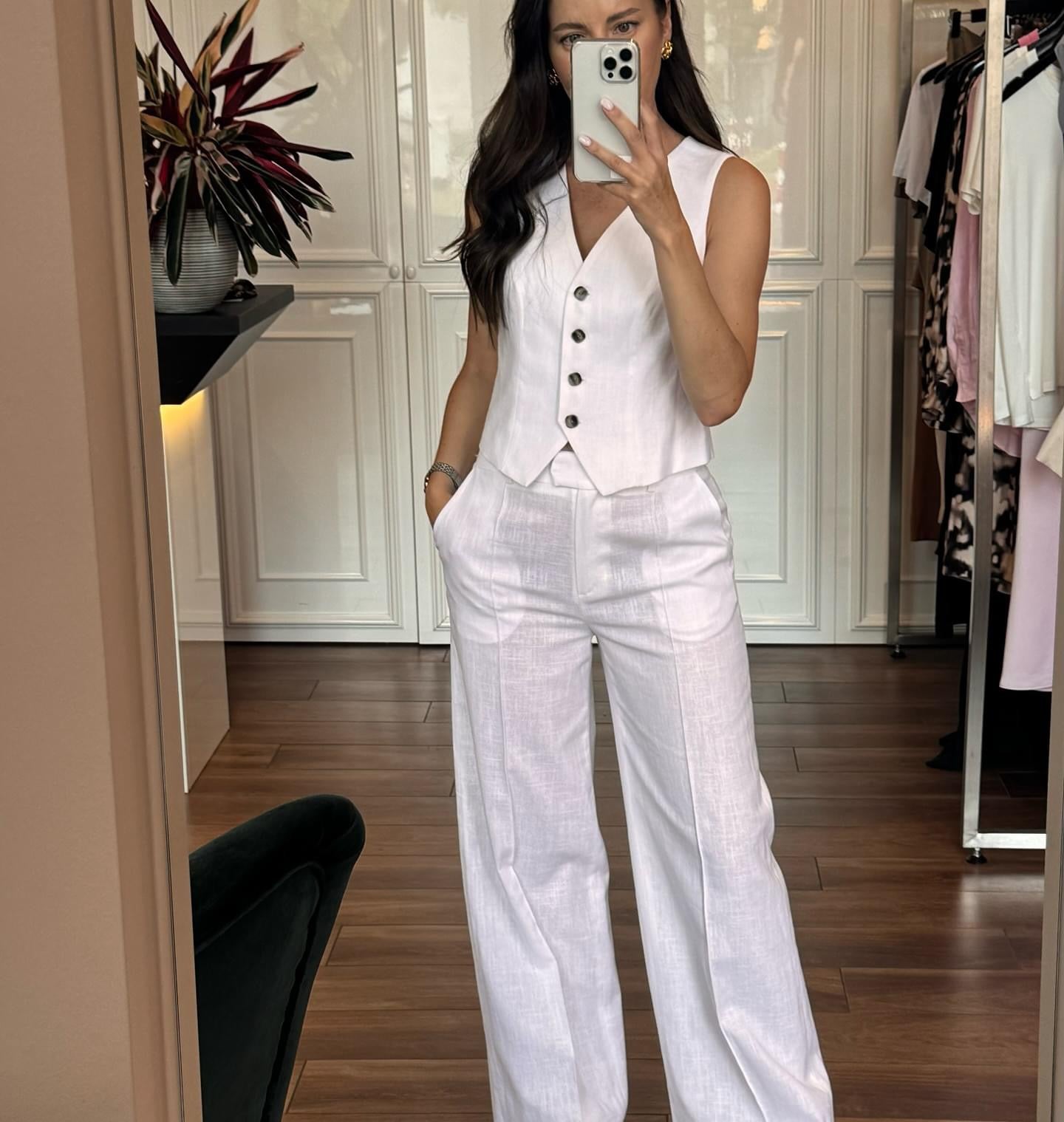 Lniana marynarka Palermo Bianco