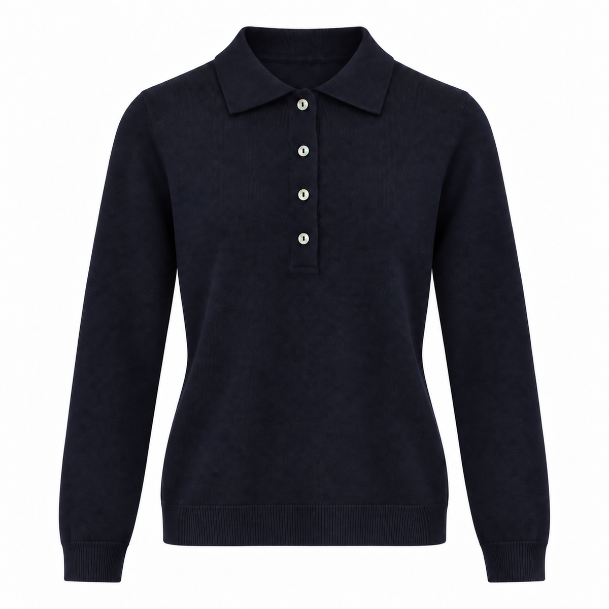 Polo Merino Blu Marina