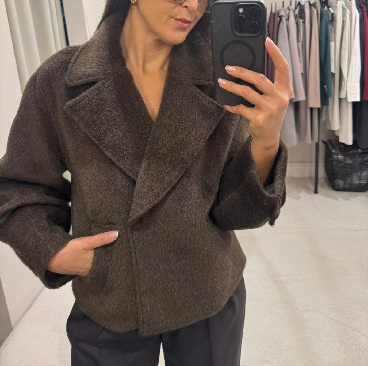 Krótka kurtka Maggiore Marrone