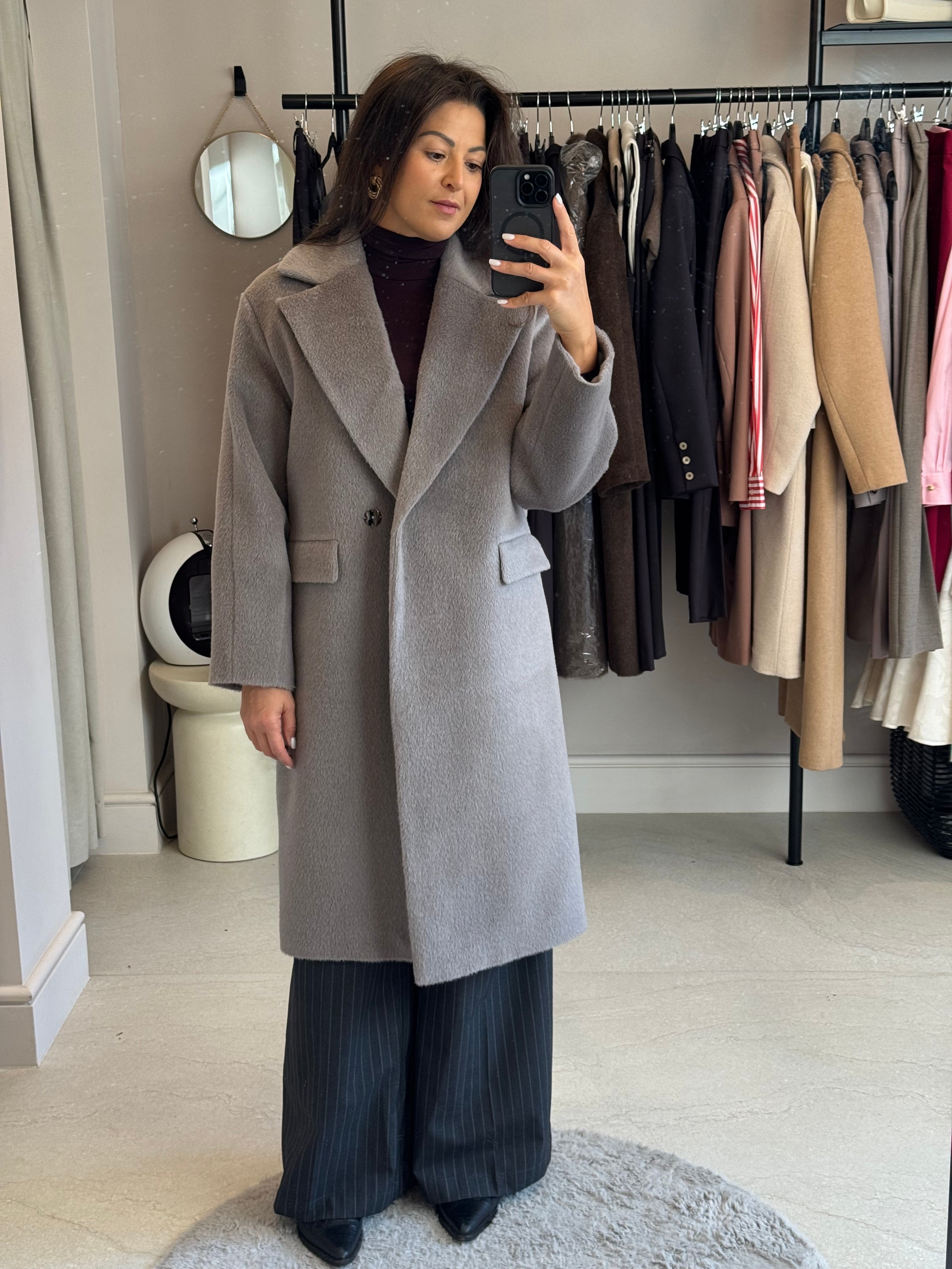 Płaszcz z alpaki Blu Griggio