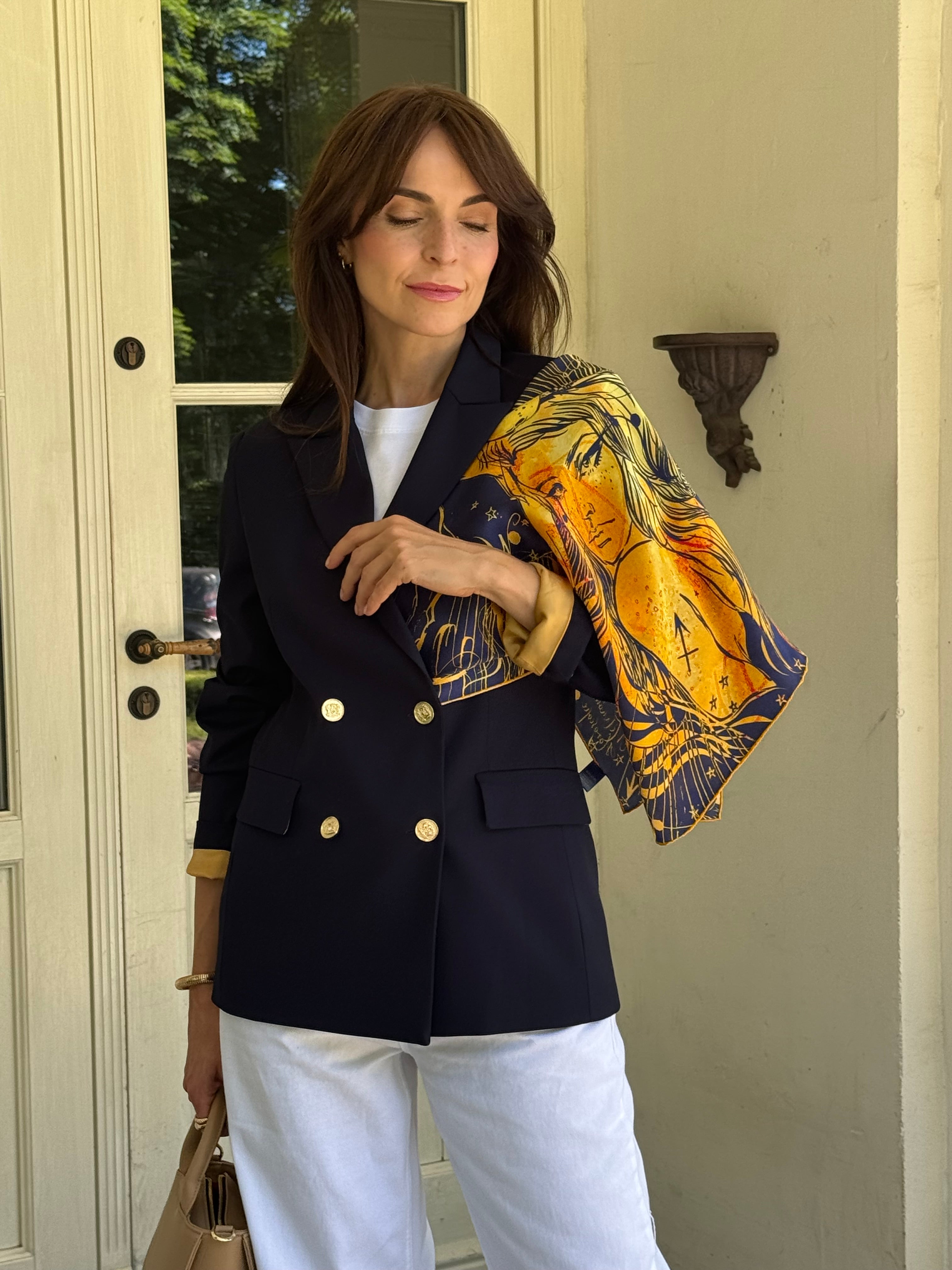 Klasyczna Marynarka Dwurzędowa Blu Marina